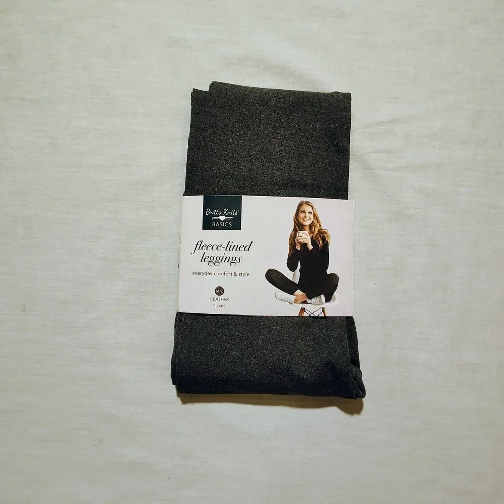 Britt's Knits Basics Women's M/L Fleece-Lined Leggings NWT‎